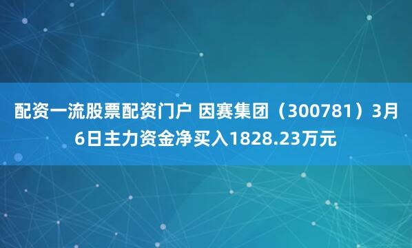 配资一流股票配资门户 因赛集团（300781）3月6日主力资金净买入1828.23万元