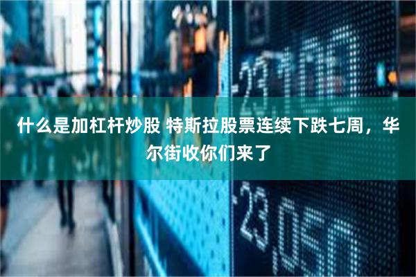 什么是加杠杆炒股 特斯拉股票连续下跌七周，华尔街收你们来了