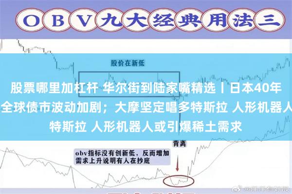 股票哪里加杠杆 华尔街到陆家嘴精选丨日本40年期国债标售遇冷 全球债市波动加剧；大摩坚定唱多特斯拉 人形机器人或引爆稀土需求